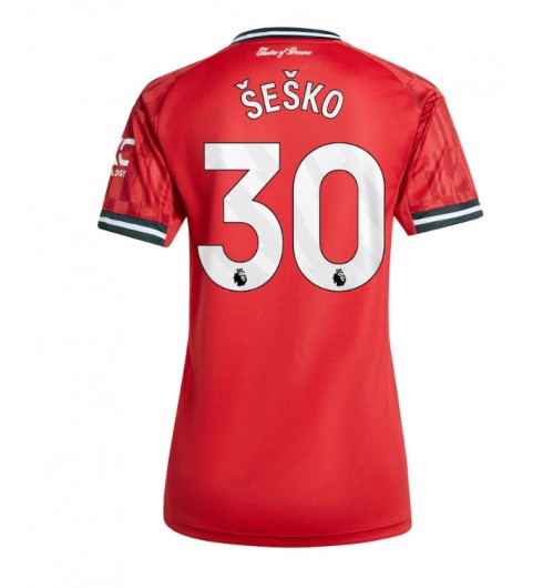 Manchester United Benjamin Sesko #30 Domácí Dres pro Dámské 2025-26 Krátký Rukáv Manchester United Benjamin Sesko #30 Domácí Dres pro Dámské 2025-26 Krátký Rukáv